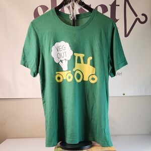 Green T-Shirt with Veg Out Tractor Design